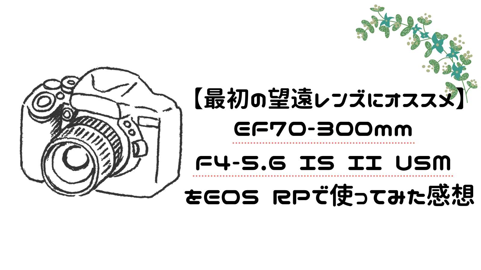 最初の望遠レンズにオススメ】EF70-300mm F4-5.6 IS II USM をEOS RPで使ってみた感想 | ゆるふわ夫婦の日常